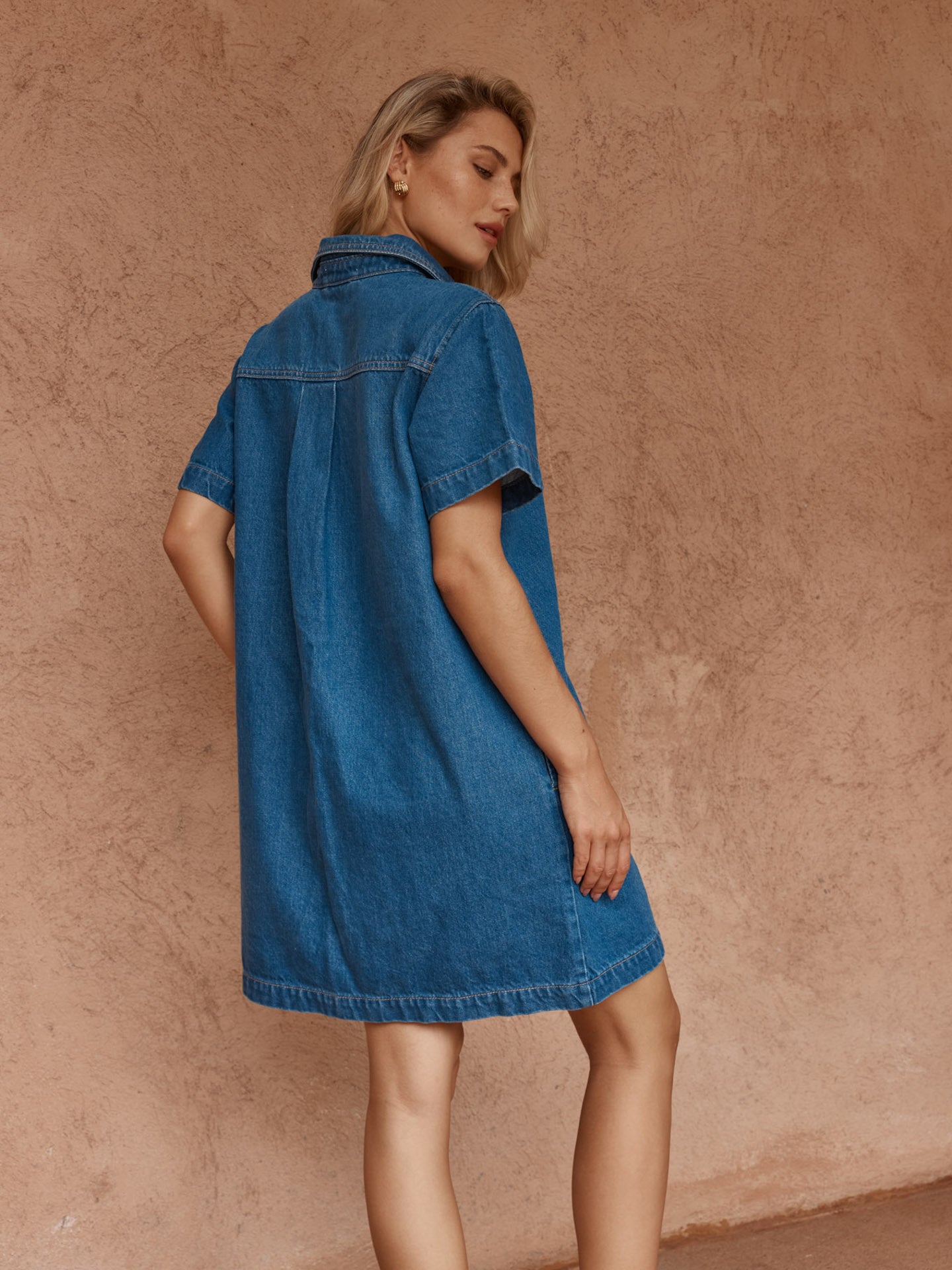 Sass Pepe Wave Denim Dress - Classic Blue