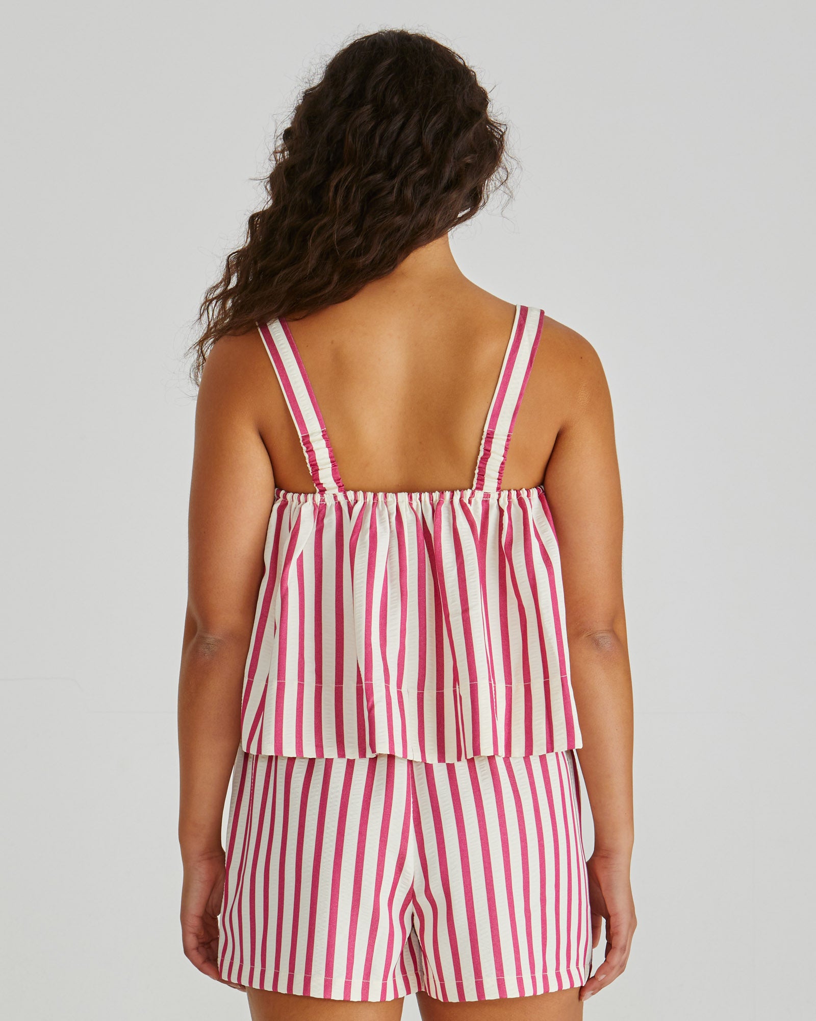 Sass Henri Baby Doll Top - Pink Stripe