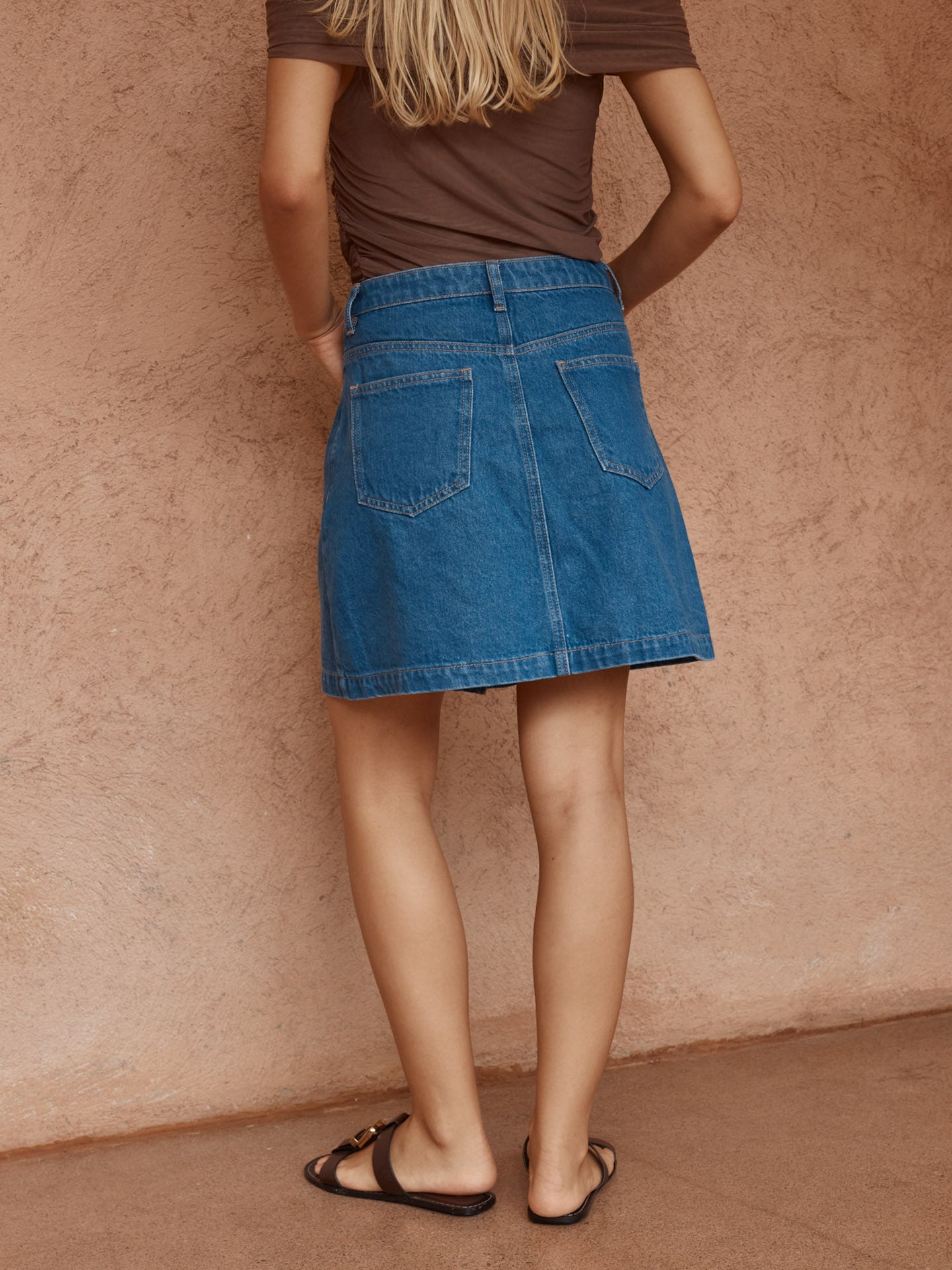 Sass Tipo Wave Denim Skirt - Classic Denim