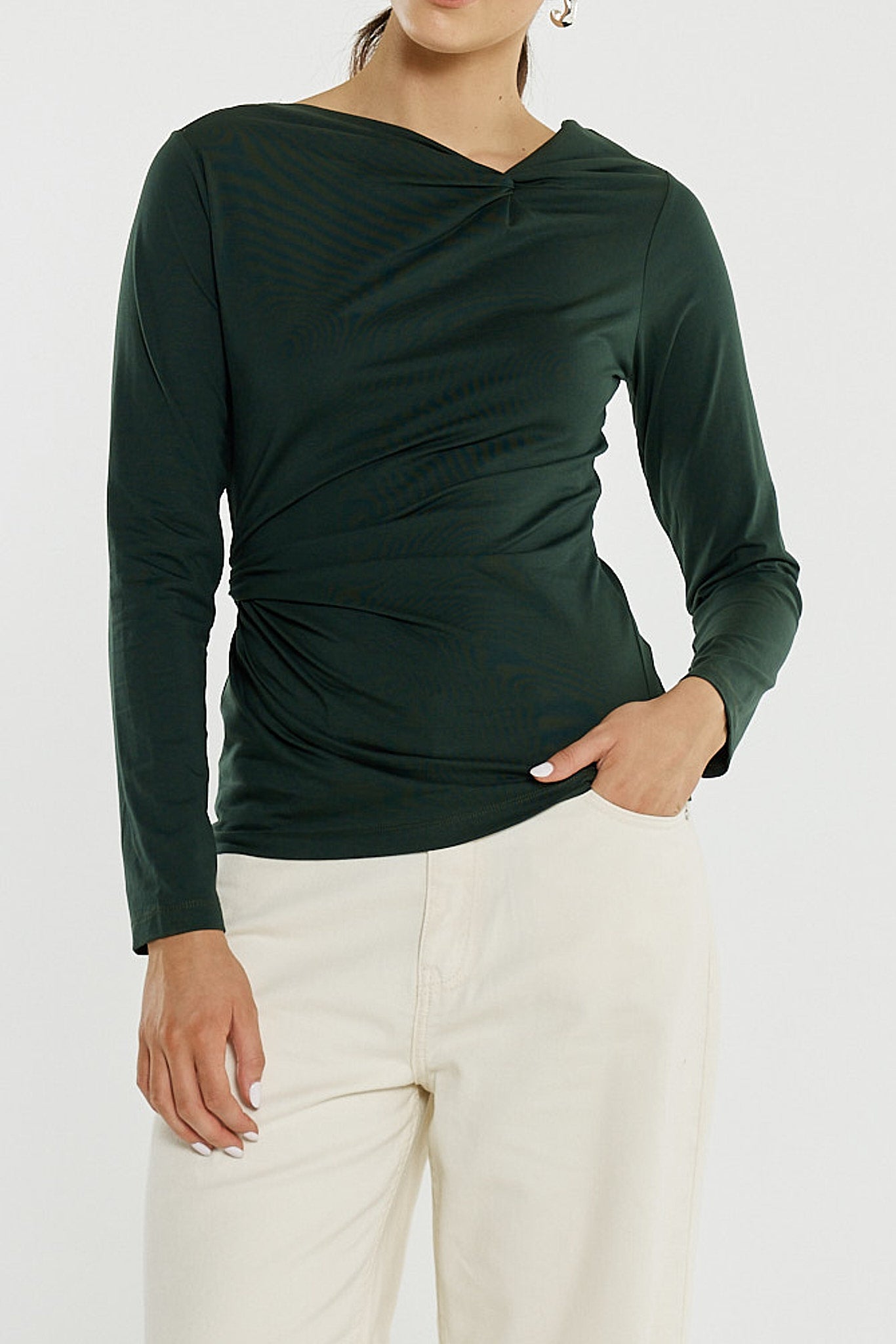 Sass Sophia Twisted Top - Bottle Green