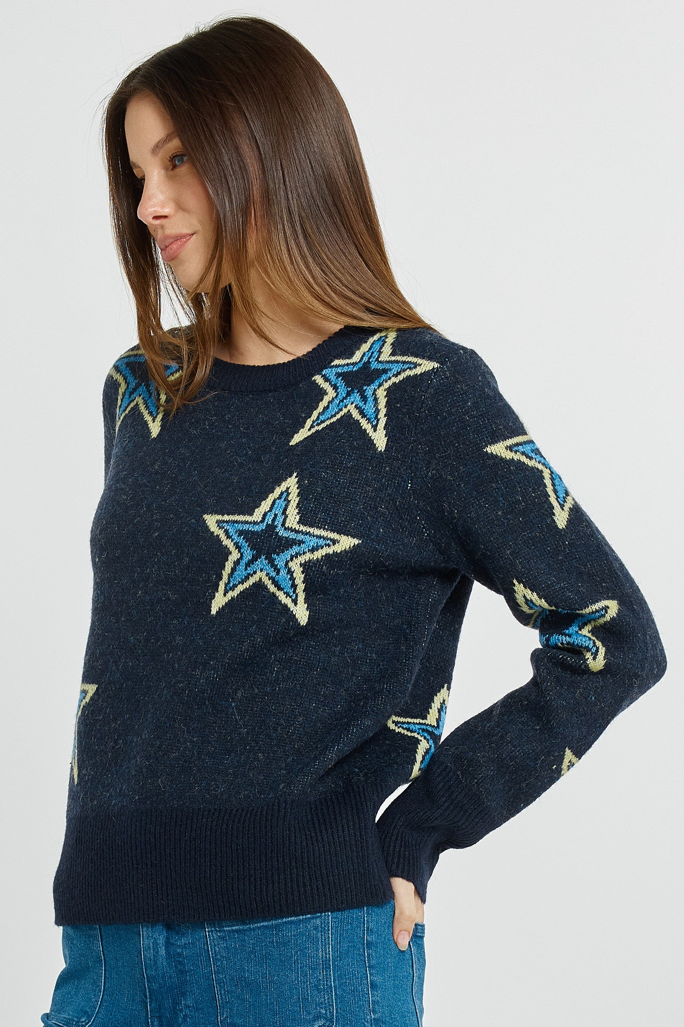Betty Basics Serena Sweater - Star Jacquard