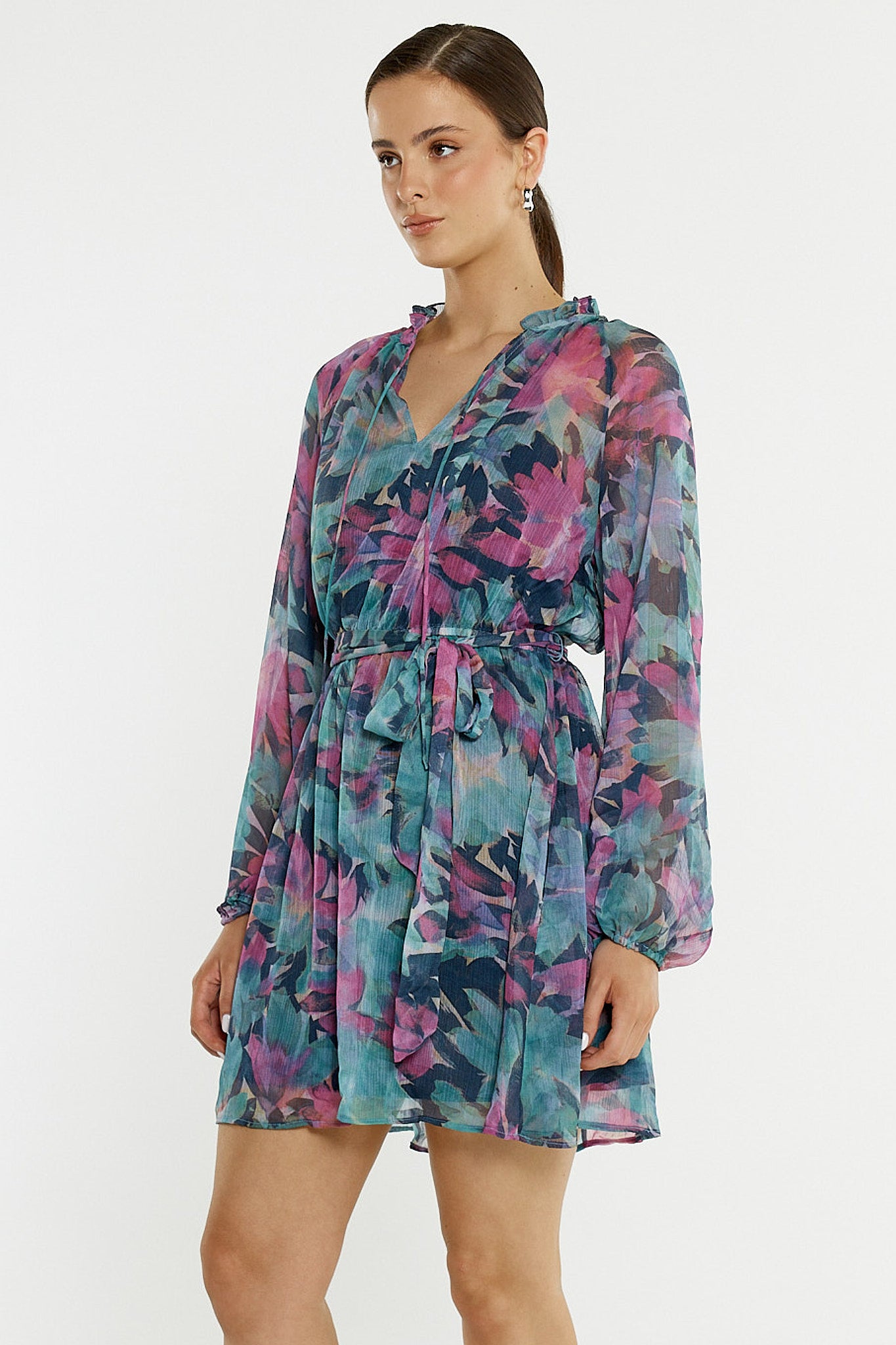 Sass Willow Tie Front Dress - Native Orchid