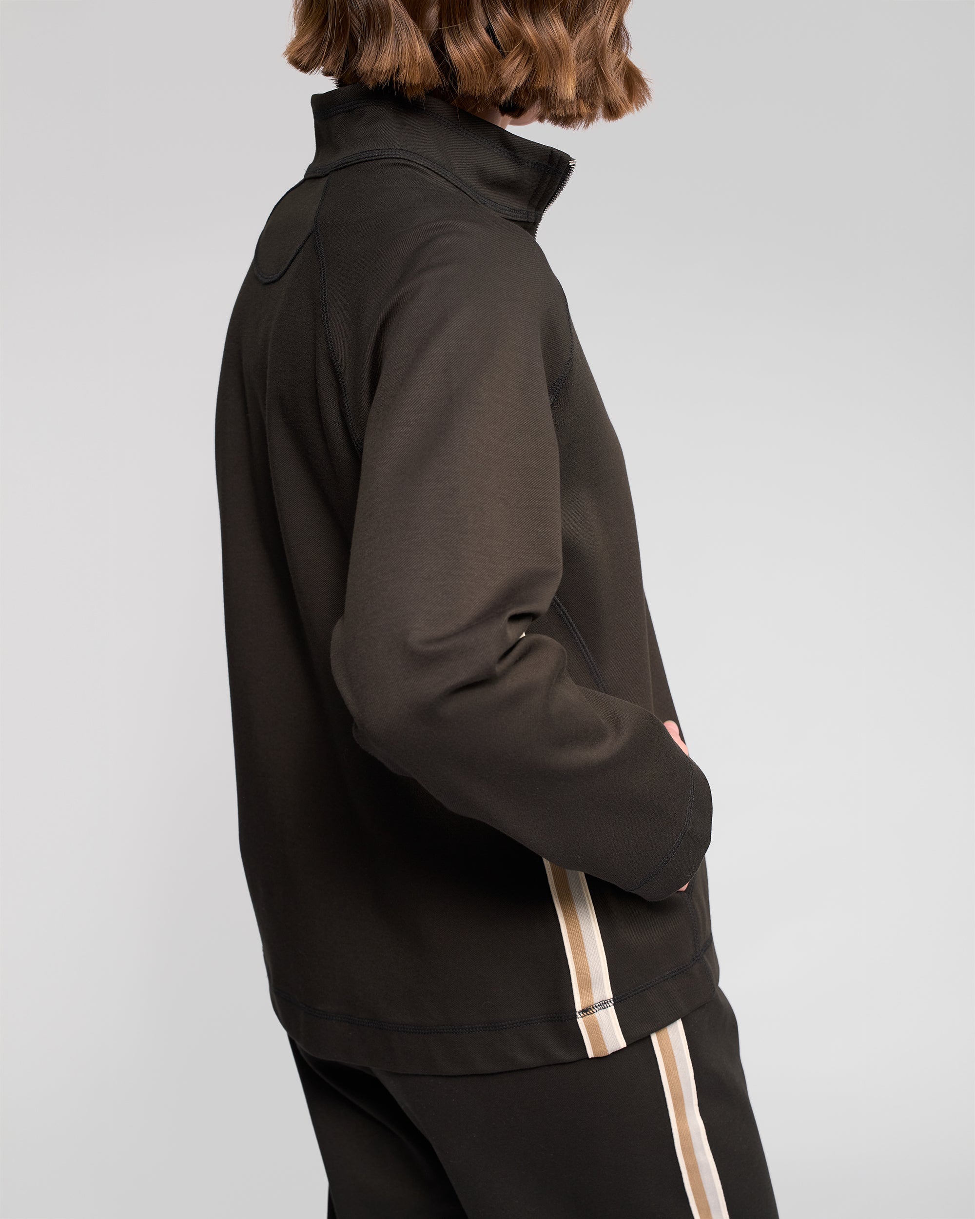 Vassalli Weekend Zip-up Top - Dark Hunter