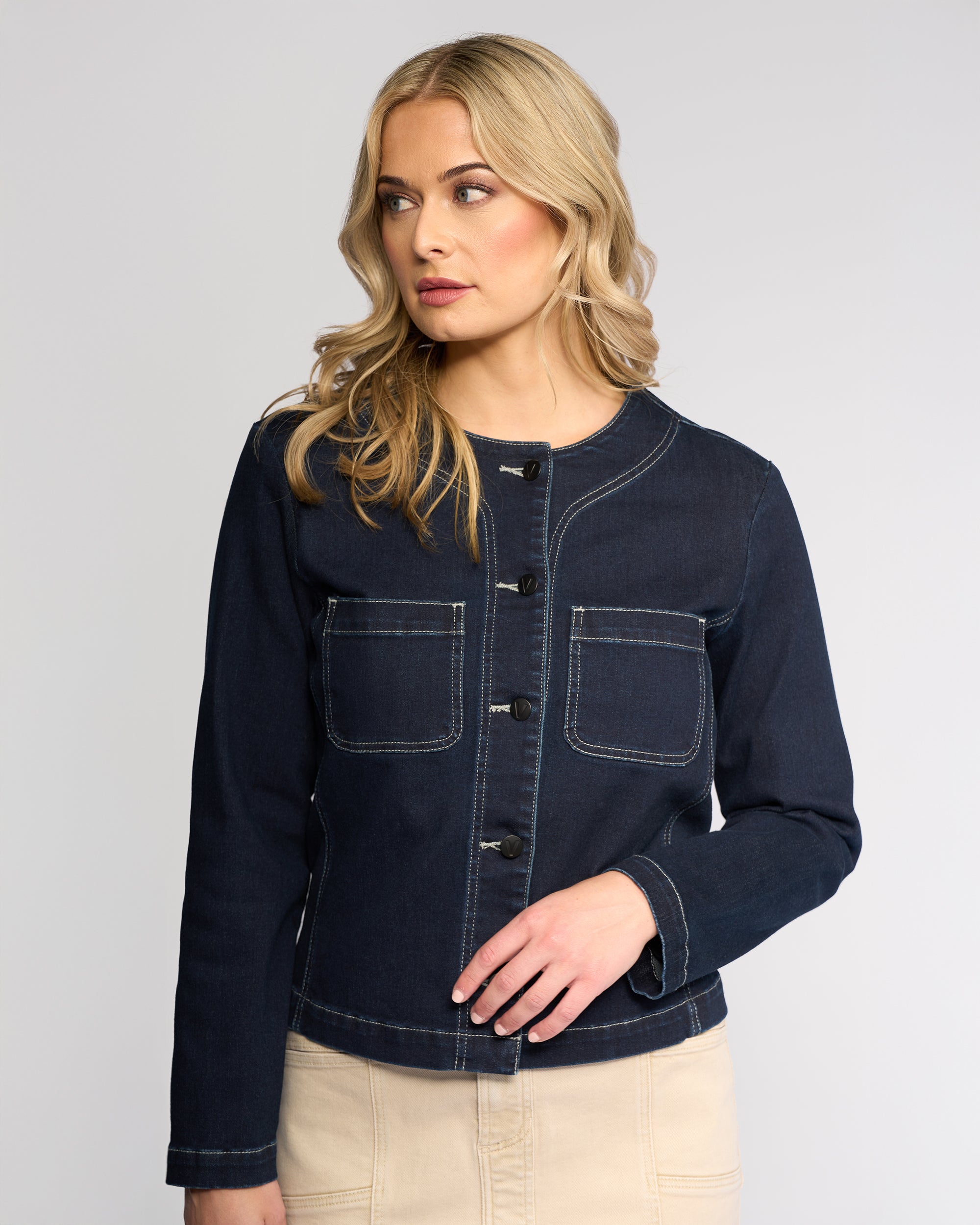 Vassalli Cable Jacket - Ink Denim