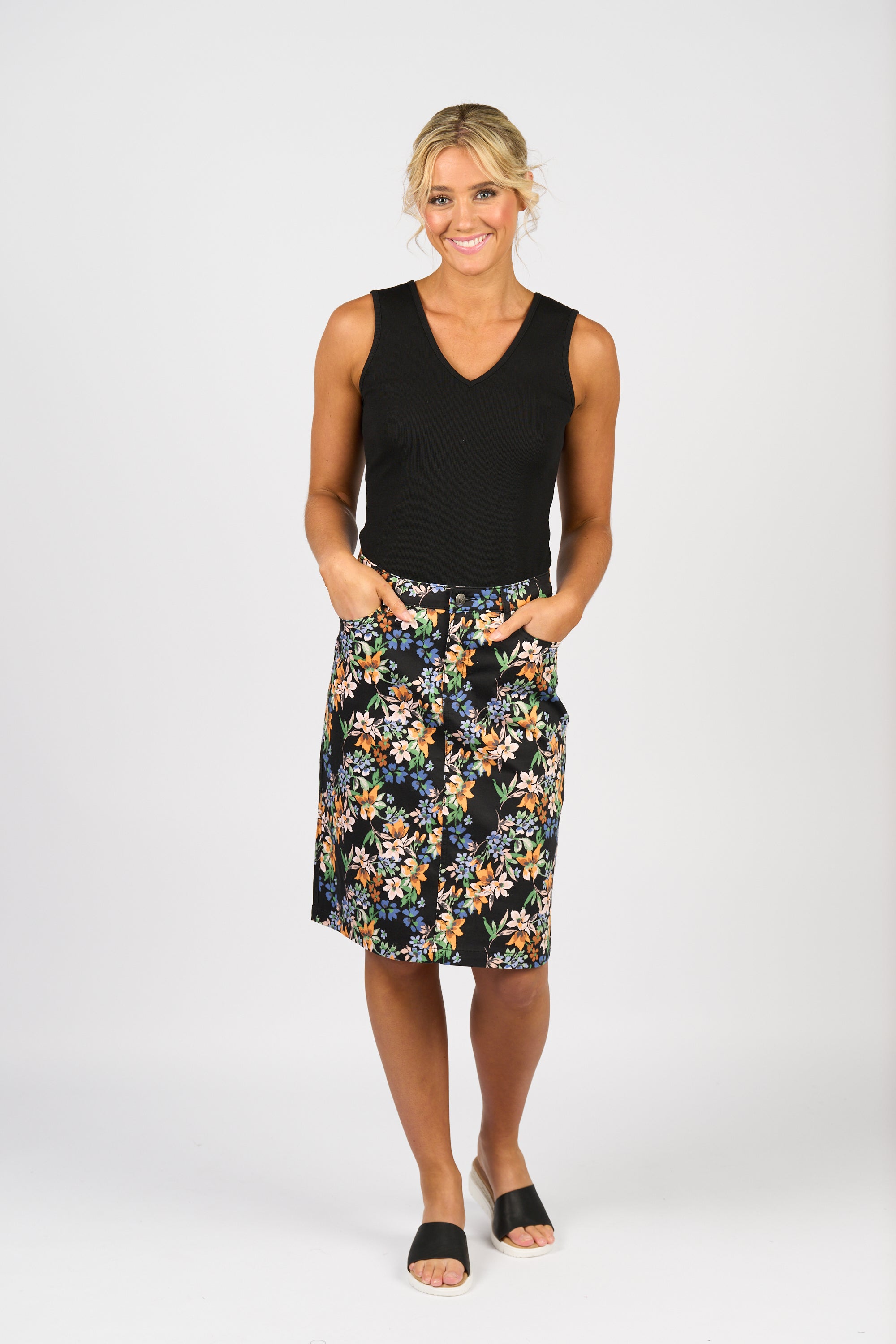 Vassalli Printed Skirt - Grove