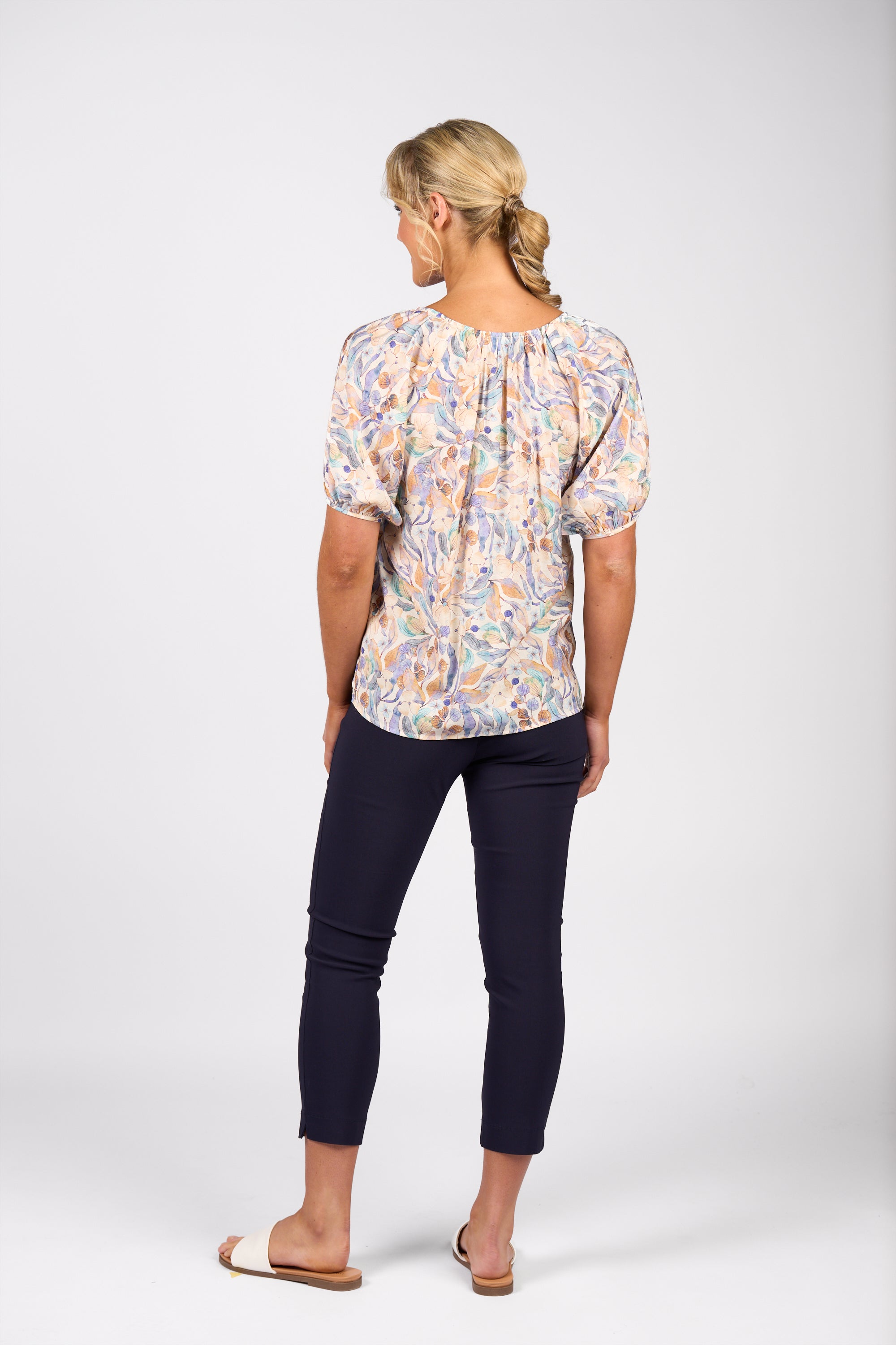 Vassalli Printed V Neck Top - Amalfi