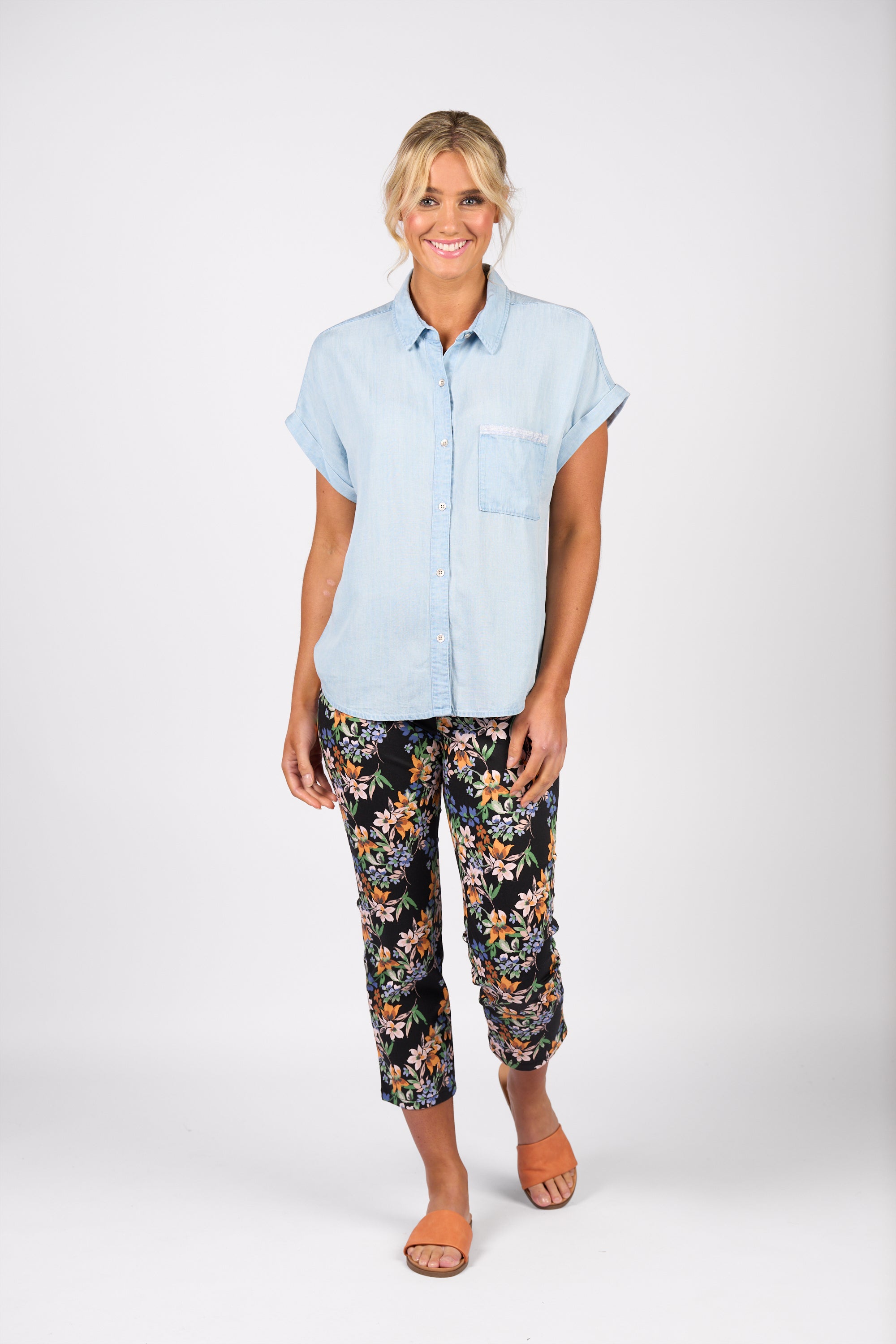 Vassalli Dropped Shoulder Shirt - Chambray