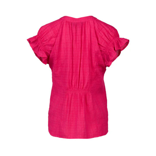 Vassalli Drop Shoulder Top - Cerise
