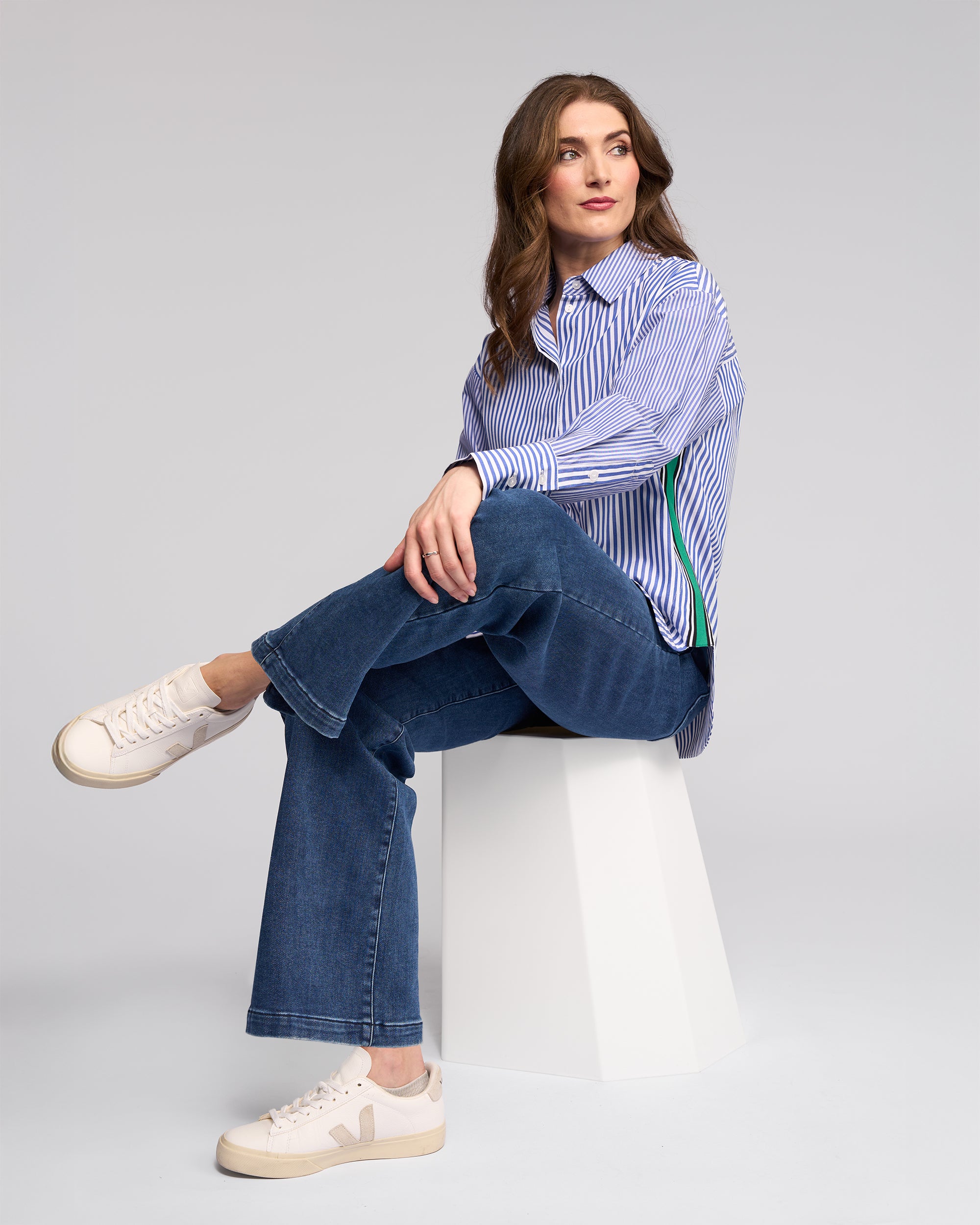Vassalli Chart Shirt - Blue Stripe