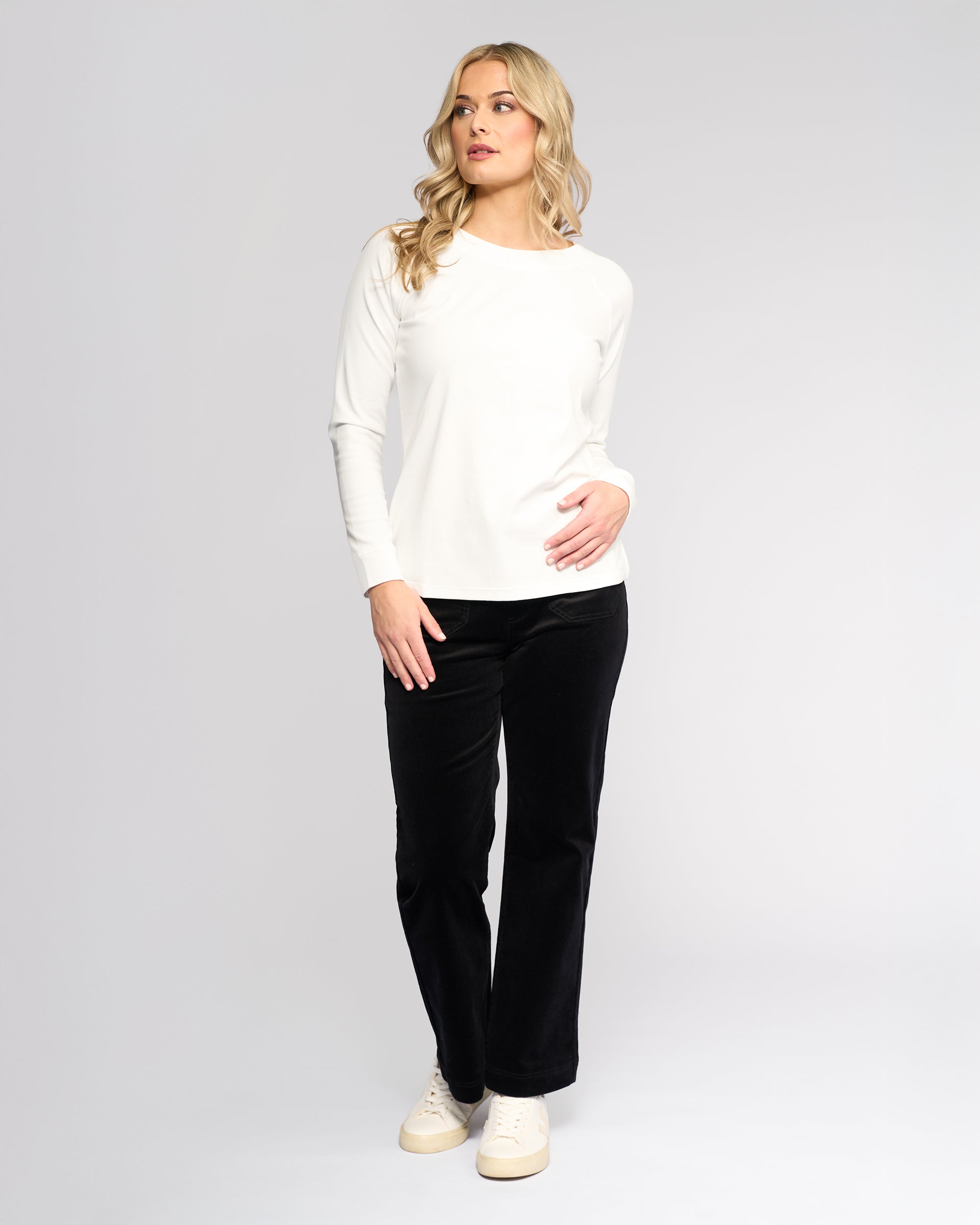 Vassalli Key Knit Top - Winter White