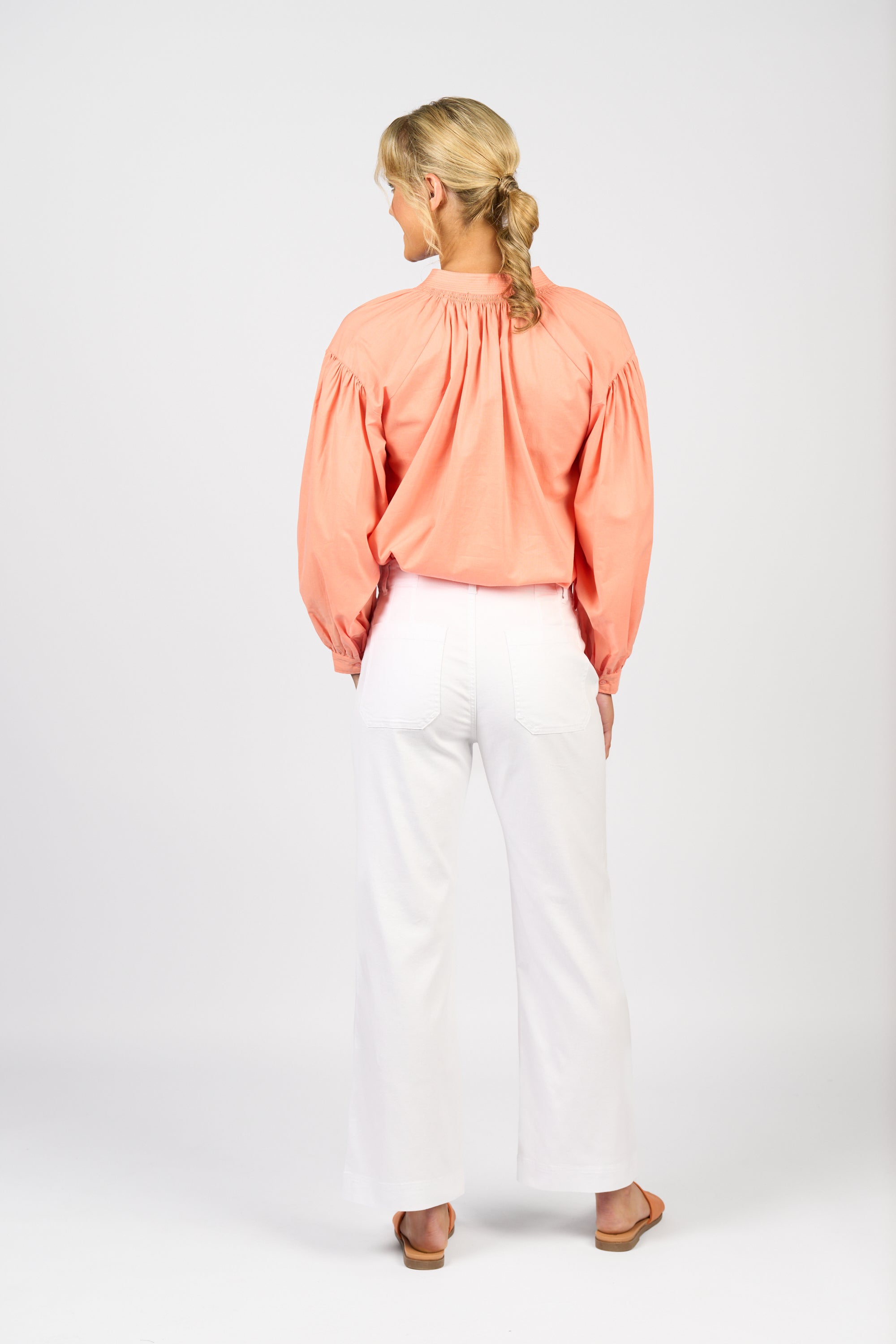 Vassalli Wide Leg Ankle Grazer Jean - White Denim