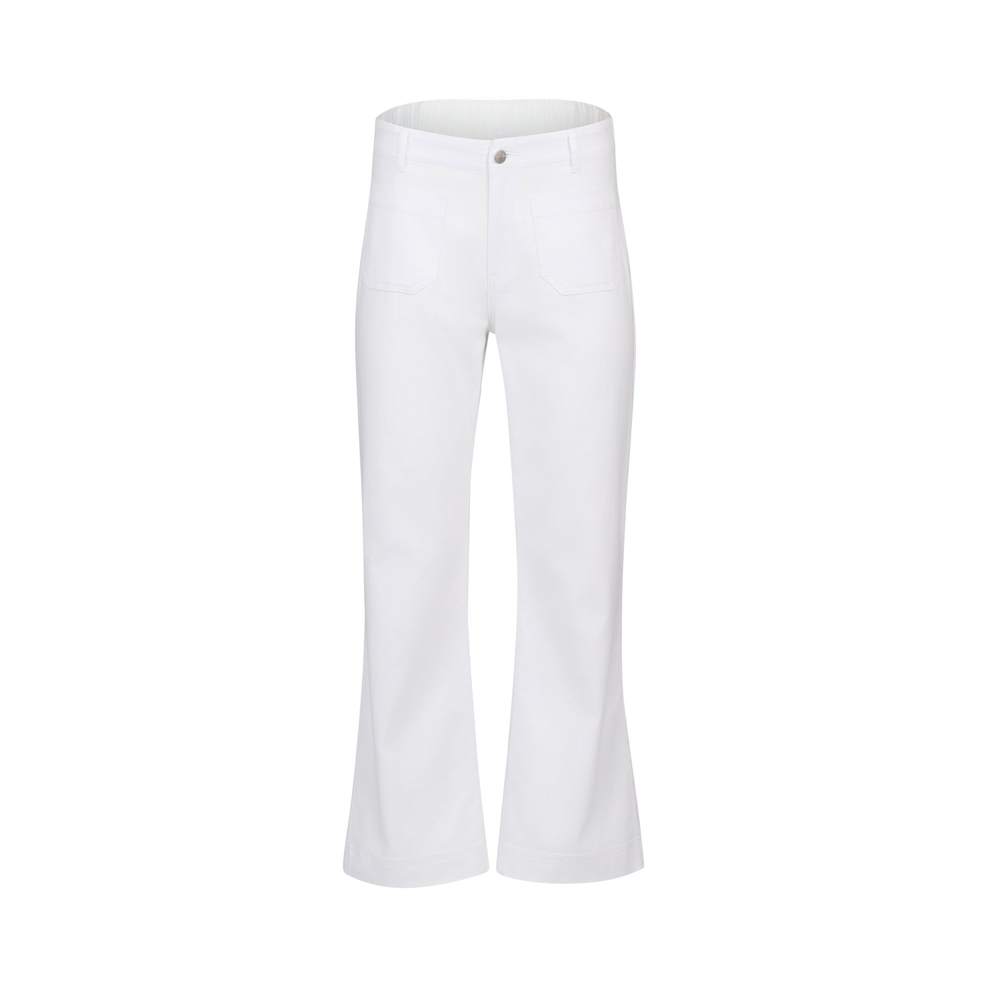 Vassalli Wide Leg Ankle Grazer Jean - White Denim