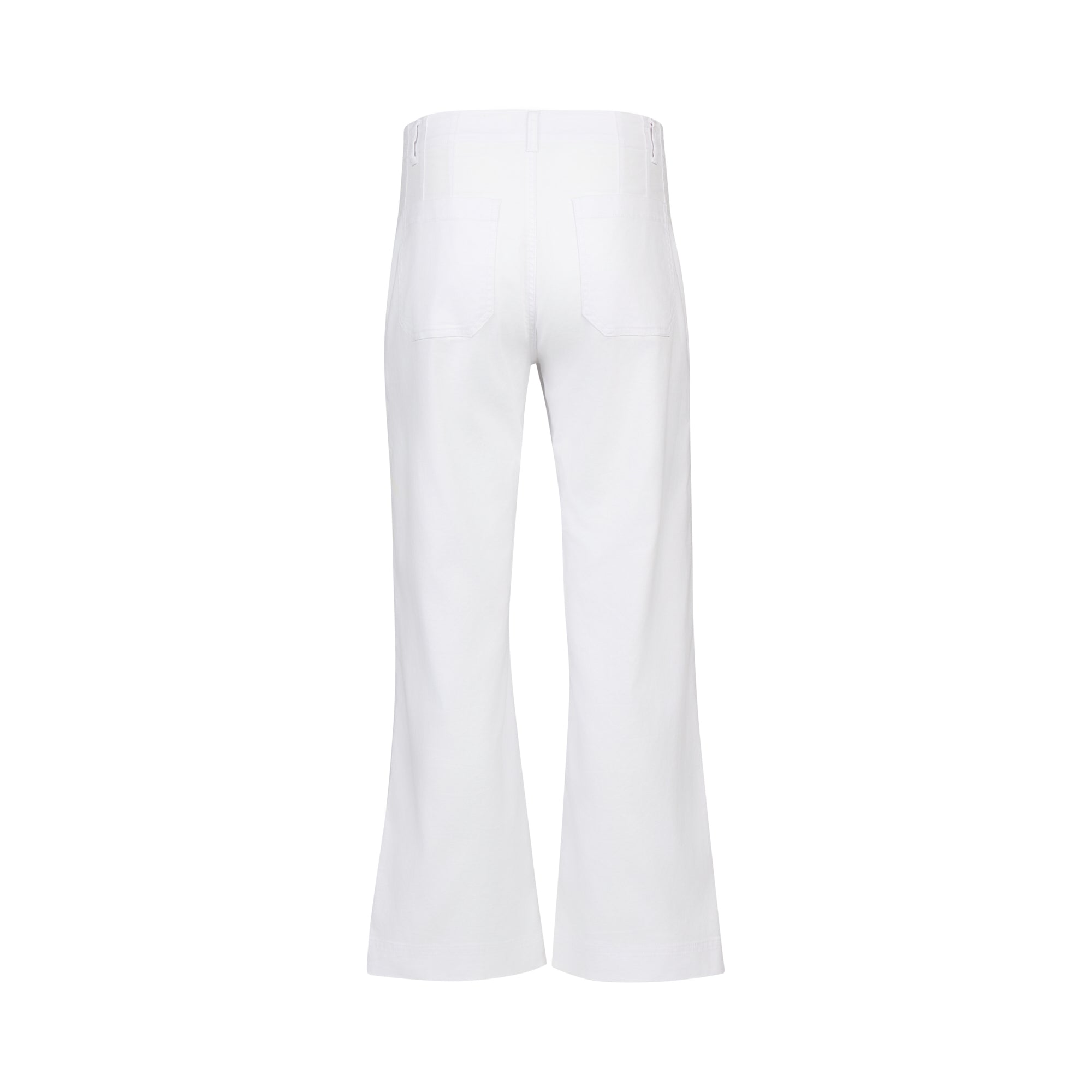 Vassalli Wide Leg Ankle Grazer Jean - White Denim