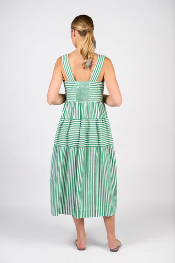 Vassalli Tiered Dress - Clover Stripe
