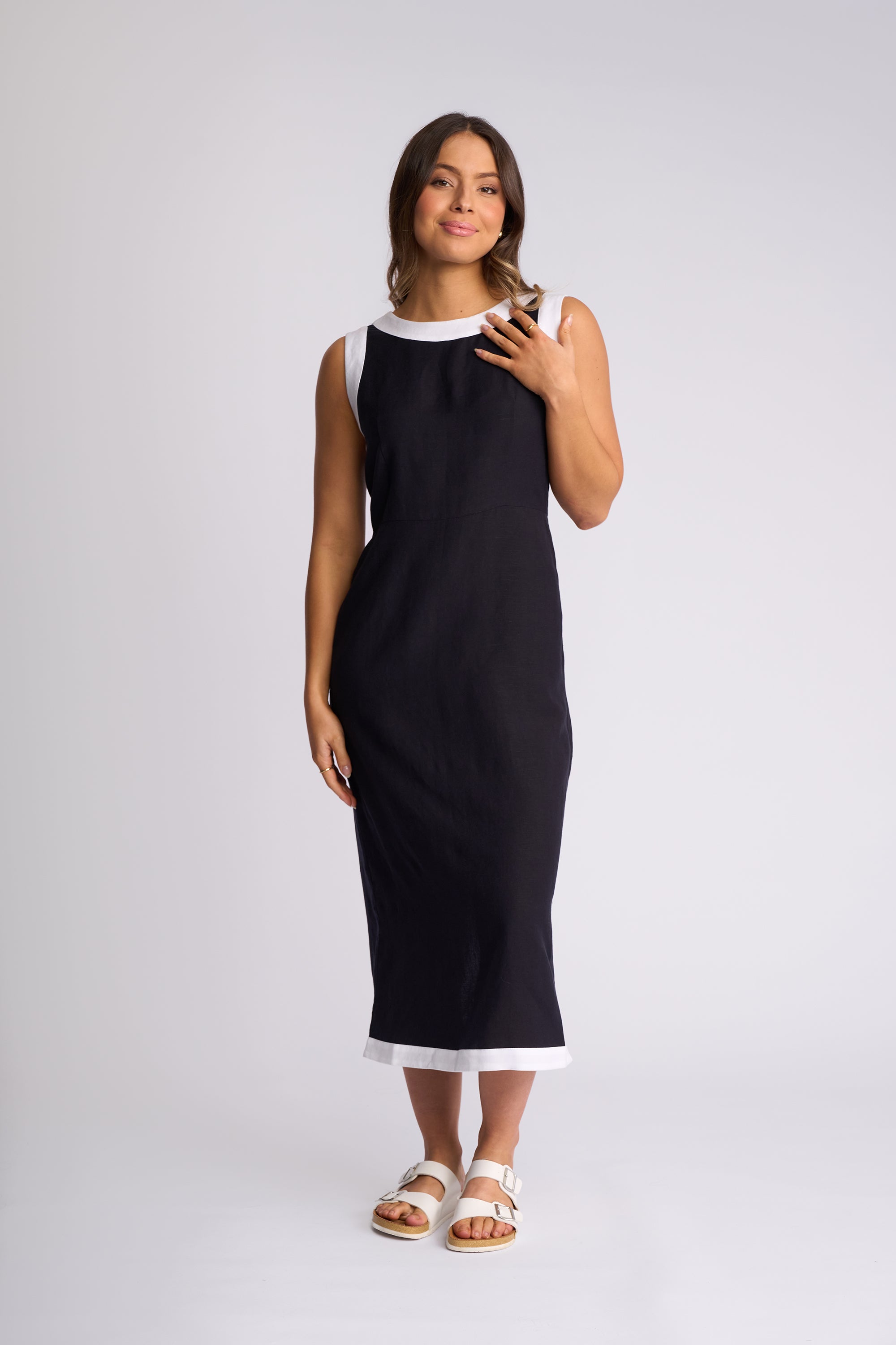 Vassalli Oak Dress - Ink/White