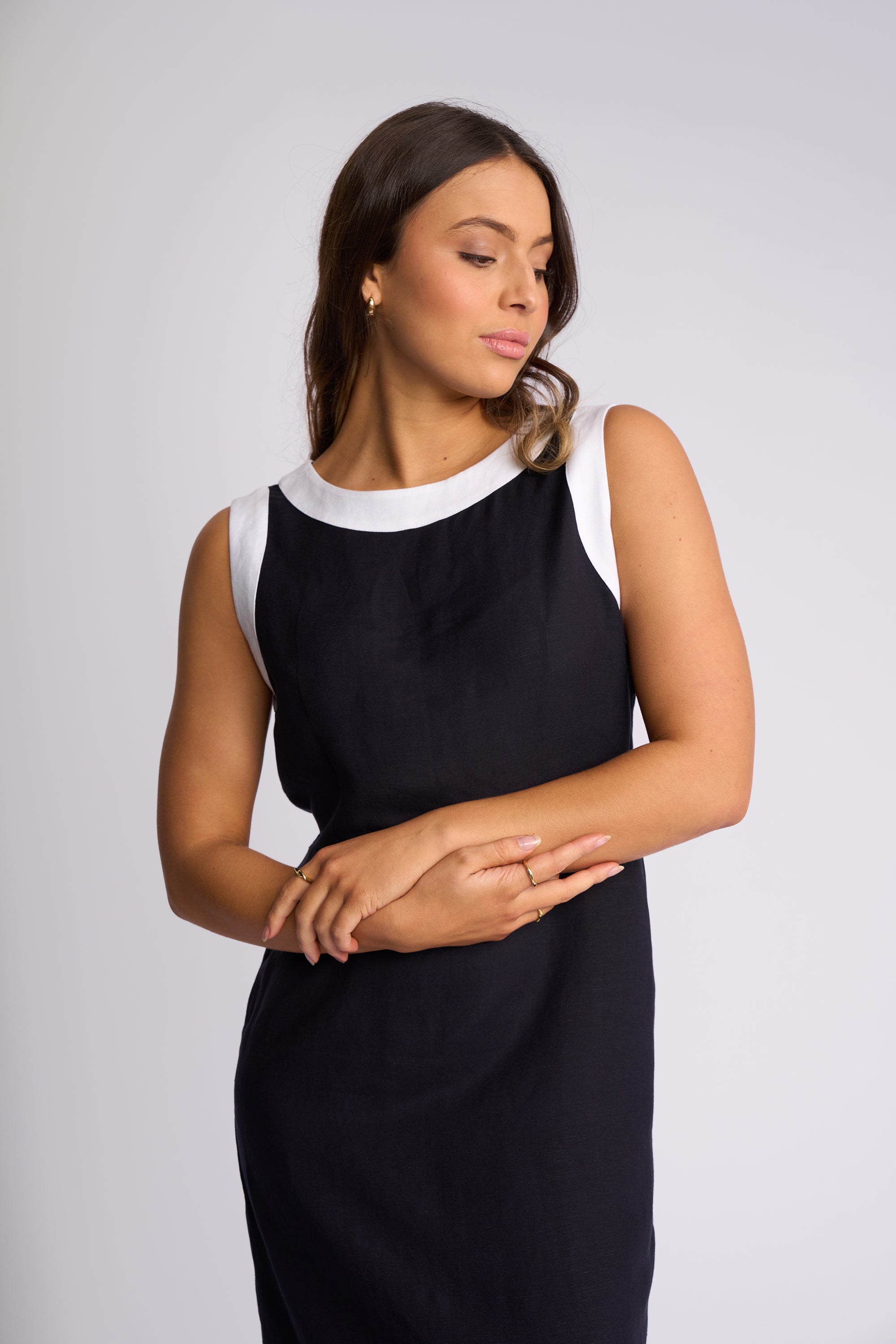 Vassalli Oak Dress - Ink/White