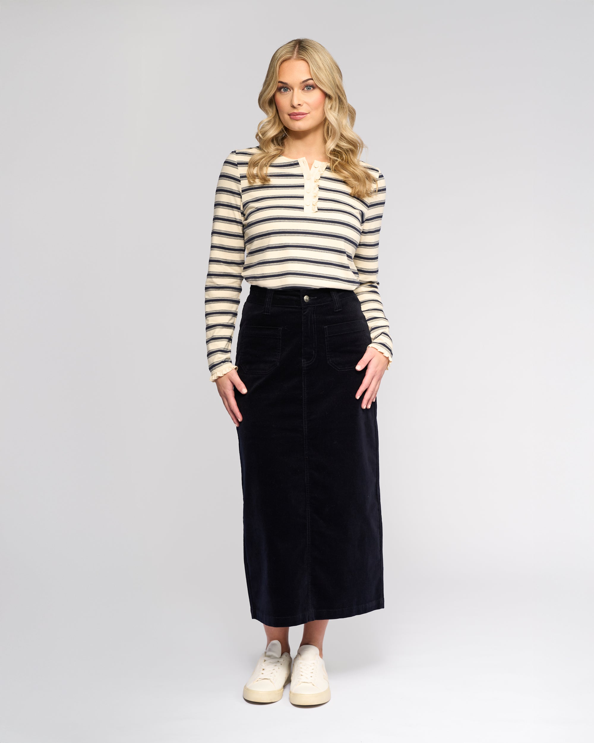 Vassalli Lane Cord Skirt - Midnight