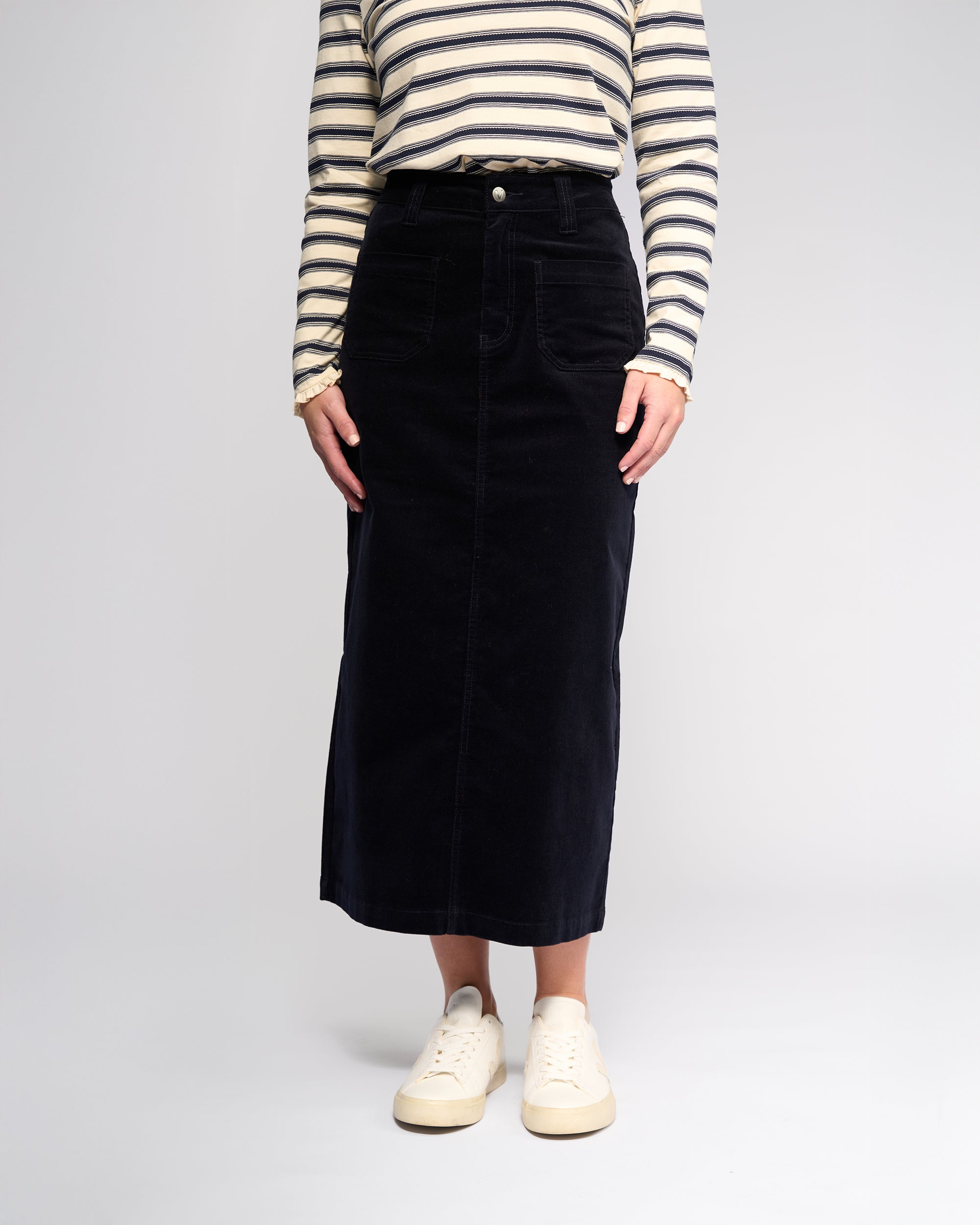 Vassalli Lane Cord Skirt - Midnight