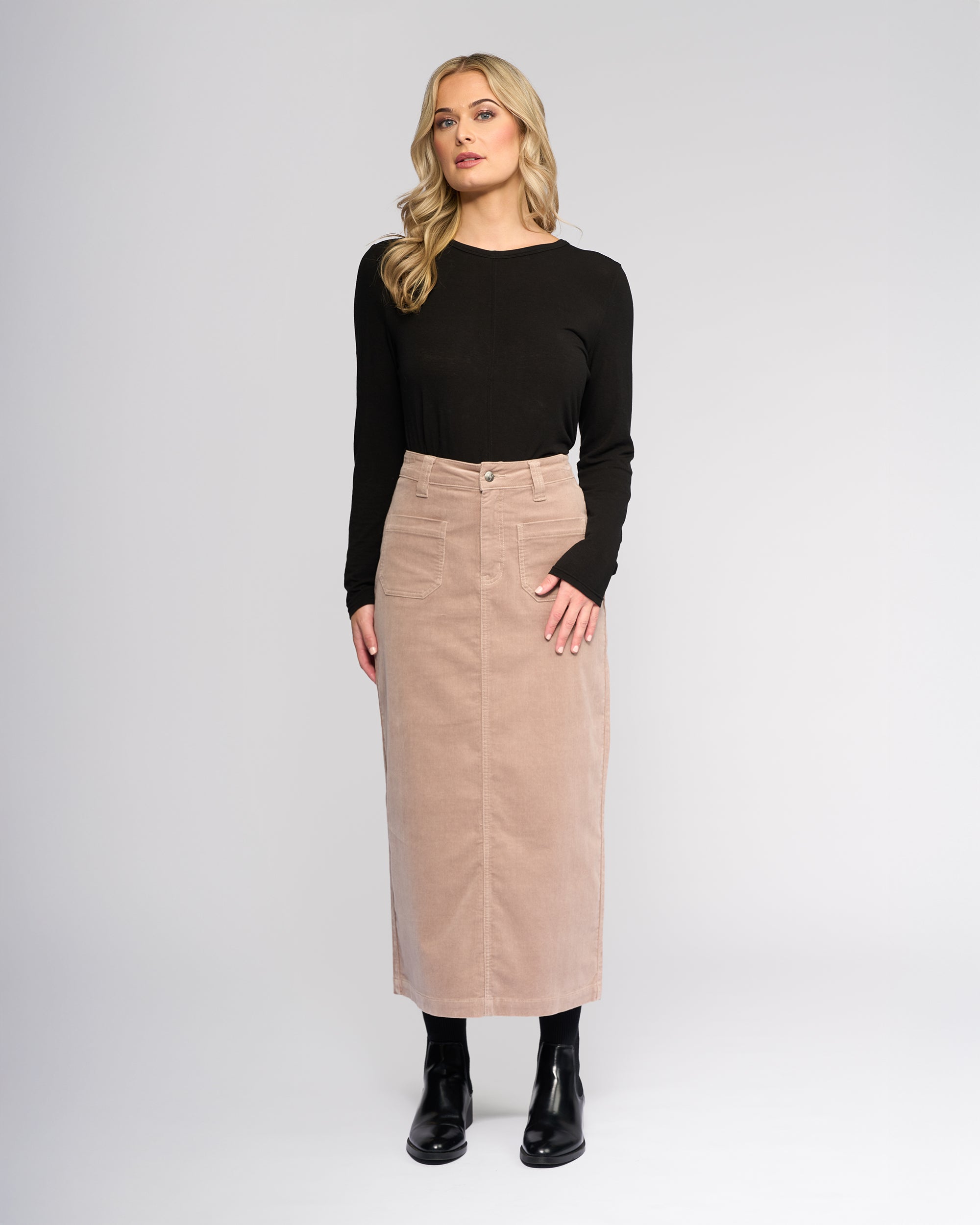 Vassalli Lane Cord Skirt - Twig
