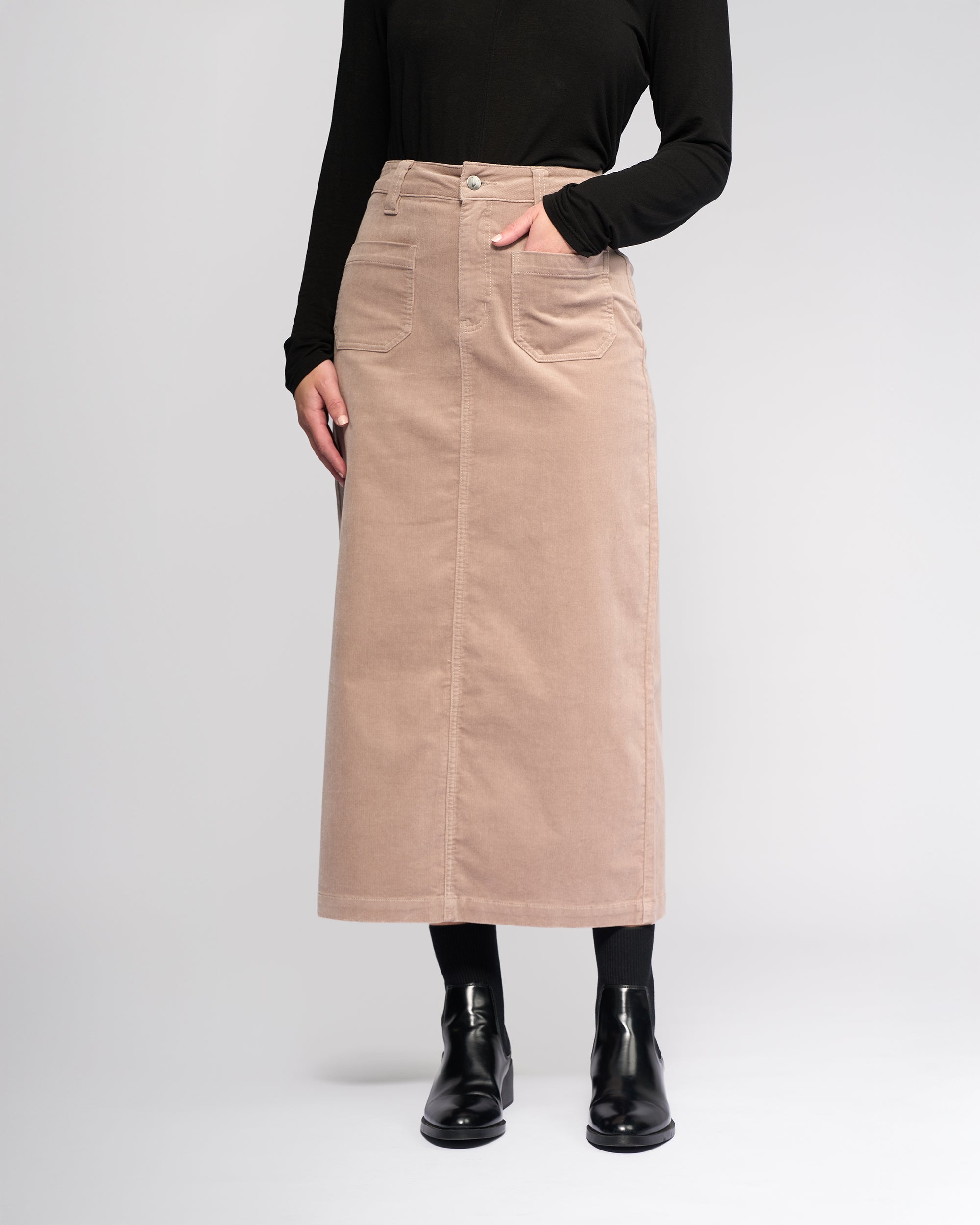 Vassalli Lane Cord Skirt - Twig