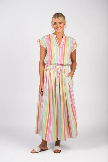 Vassalli Elastic Waist Maxi Skirt - Cabana