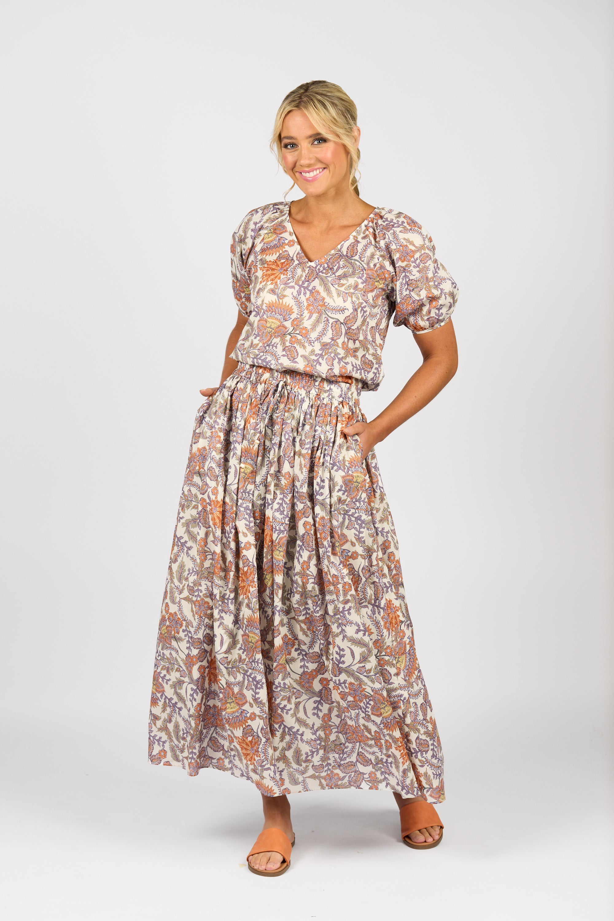 Vassalli Elastic Waist Maxi Skirt - Tuscany