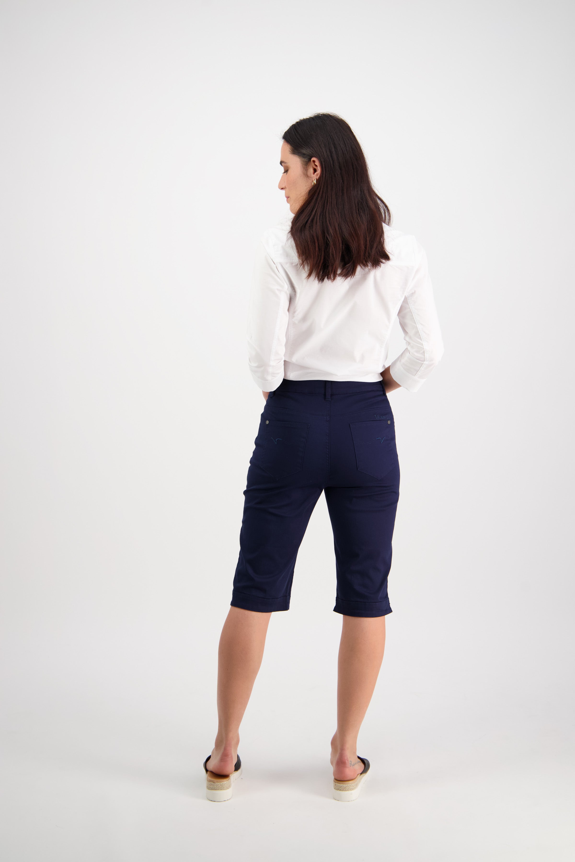Vassalli Plain Straight Leg Short - Navy