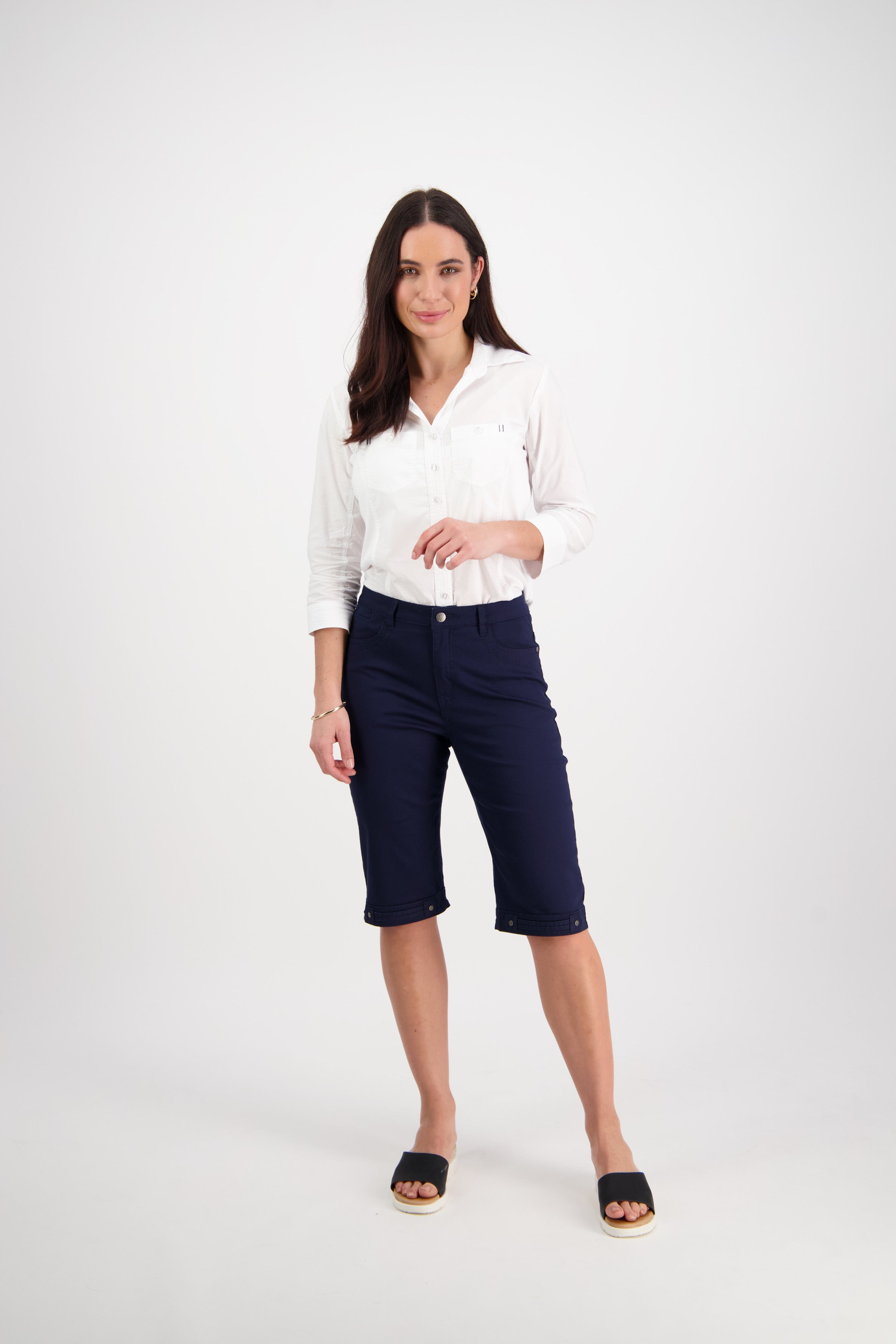 Vassalli Plain Straight Leg Short - Navy