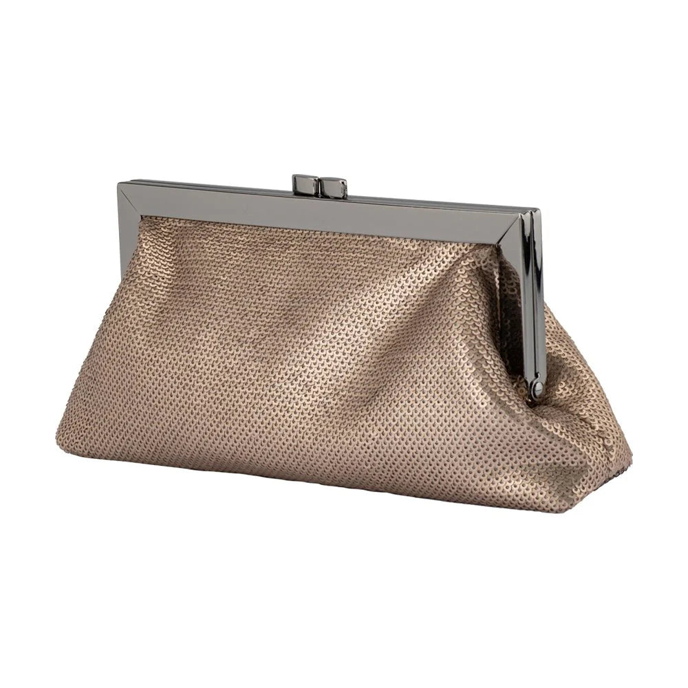 Olga Berg Zephyr Sequin Clutch - Pewter