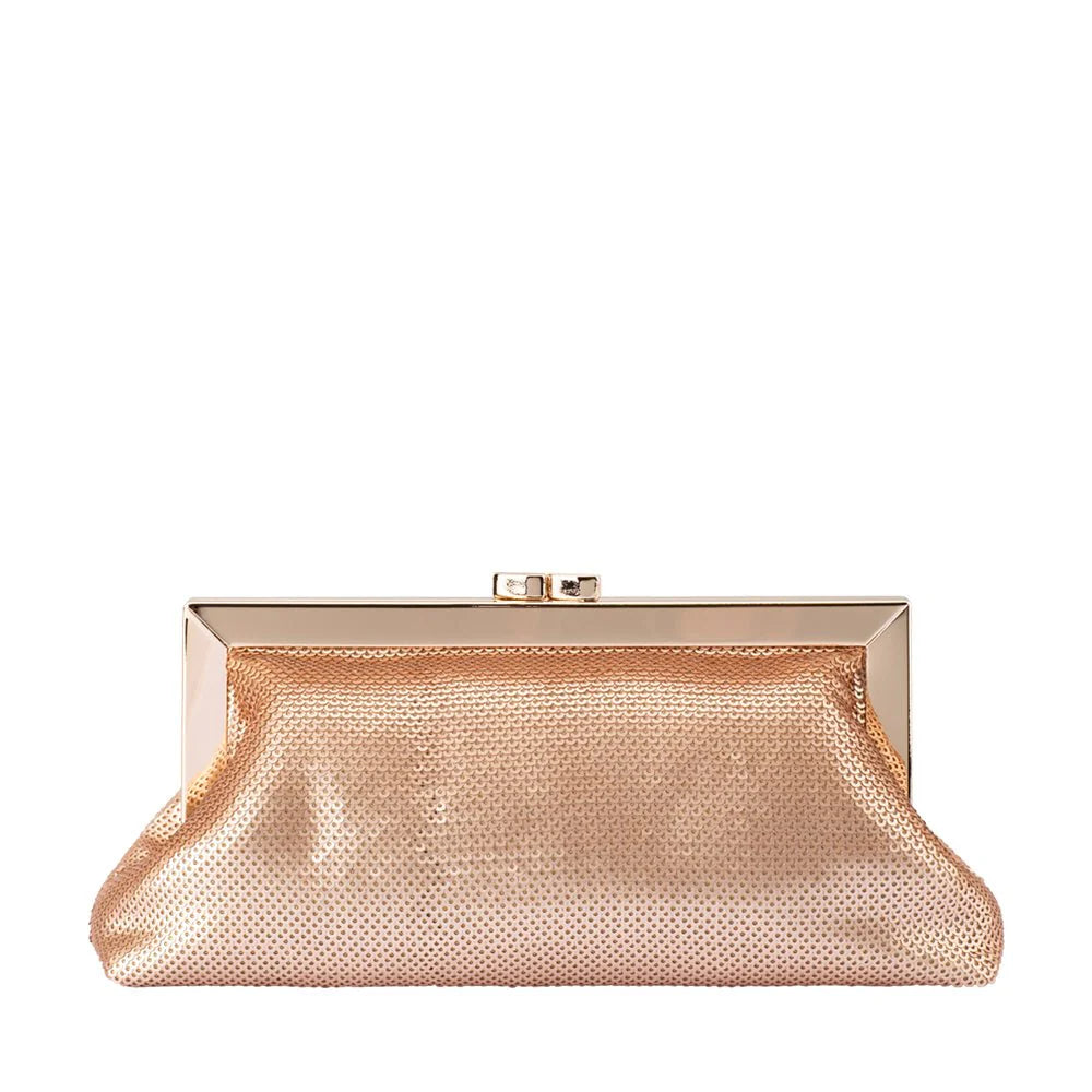 Olga Berg Zephyr Sequin Clutch - Blush